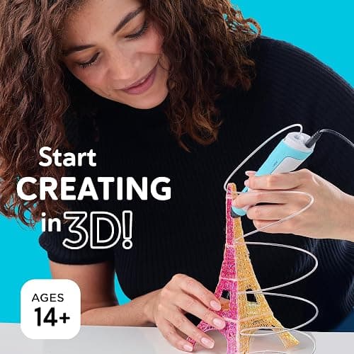 SCRIB3D P1 3D Printing Pen with Display - Includes 3D Pen, 3 Starter Colors of PLA Filament, Stencil Book + Project Guide, and Power Adapter thumbnail 2