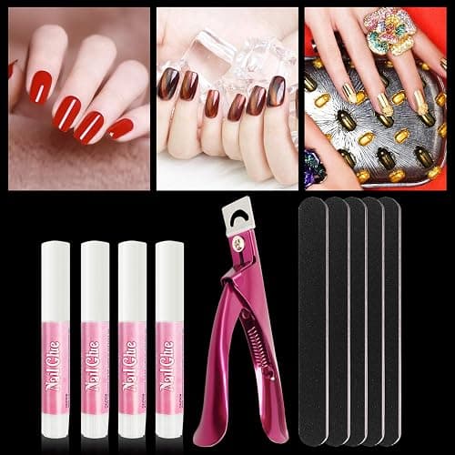 16 Pcs Nail Glues Set,10 PCS Nail Glue for Acrylic Nails,Adhesive Super Bond for Fake Nails,1 Nail Clipper Cutter for Fake Nails,5 Double Sided Emery Nail Files,Nails Manicure Salon Nail Art DIY thumbnail 7