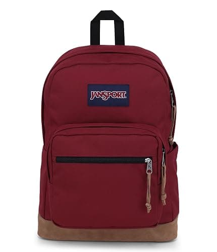 JanSport Right Pack Backpack - Durable Daypack with Padded 15" Laptop Sleeve, Spacious Main Compartment & Integrated Water Bottle Pocket - Russet Red - Image 1