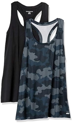 Amazon Essentials Women's Active Quick Dry Tech Stretch Racerback Scoop Neck Tank Top, Multipacks - Image 1