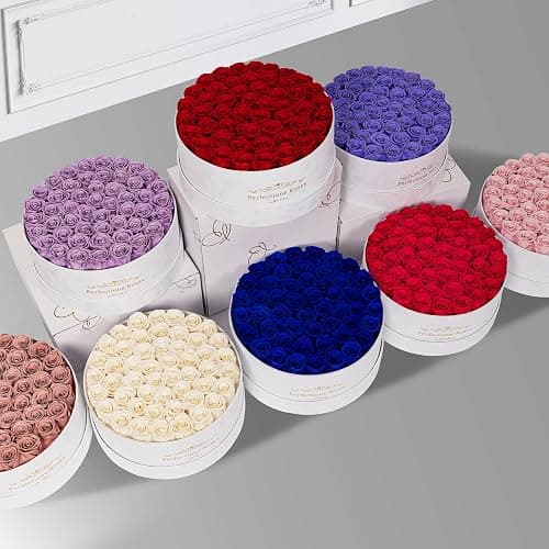 50 Piece Roses in a Velvet Box, Flowers for Delivery, Presereved Flowers Birthday Gifts for Women Mom and Wife (Radiant Pink) thumbnail 6