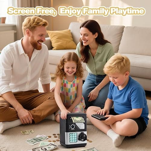 Piggy Bank for Boys Girls, Kids Safe, Electronic Mini ATM Money Saving Box Toy 2025 with Password & Face ID Simulation, Christmas Birthday Gifts for 4 5 6 7 8 9 10 Year Old, Coin Cash Can thumbnail 7