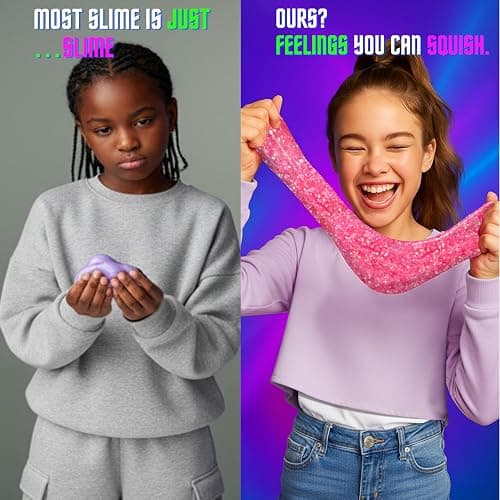 Sensory Cloud Slime – Kawaii Slime Kit for Kids, Blue/Purple Cloud Dough, Non-Sticky & Scented, Squishy Sensory, ASMR Fun, Axolotl Charm, for Girls & Boys Ages 8–12 & Teens, 7oz, MOOZ thumbnail 3