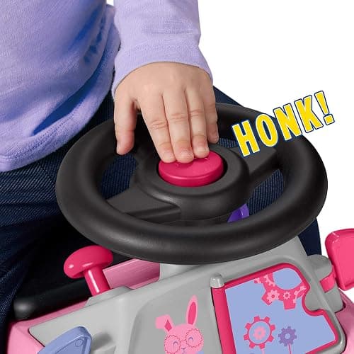 Radio Flyer Busy Buggy Ride On Toy Car with 17 Interactive Activities, Sit-to-Stand for Ages 1-3, Features Built-in Storage, Walk or Ride Options for Toddler Development and Play thumbnail 5