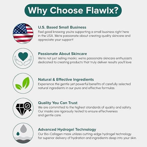 Flawlx Bio-Collagen Real Deep Face Mask, Hydrating Overnight Hydrogel Mask, Pore Minimizing, Elasticity Boosting, With Natural Ingredients, Facial Mask 45g (5-Pack) thumbnail 3