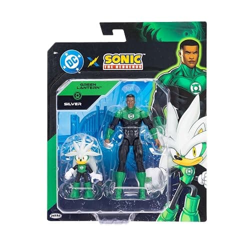 DC X Sonic Collectable Action Figure Multipack Pair of Silver as Green Lantern and Green Lantern Himself! Featuring Multiple Points of Articulation for Action-Packed Posing thumbnail 6