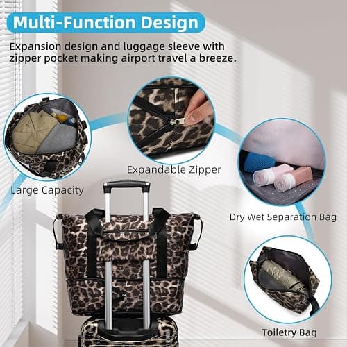 LARVENDER Luggage Sets 3 Piece, Hardside 20 IN Carry on Luggage Airline Approved PC+ABS Suitcase Set with Spinner Wheels TSA Lock, Lightweight Rolling Suitcase for Men and Women, Cheetah Print thumbnail 6