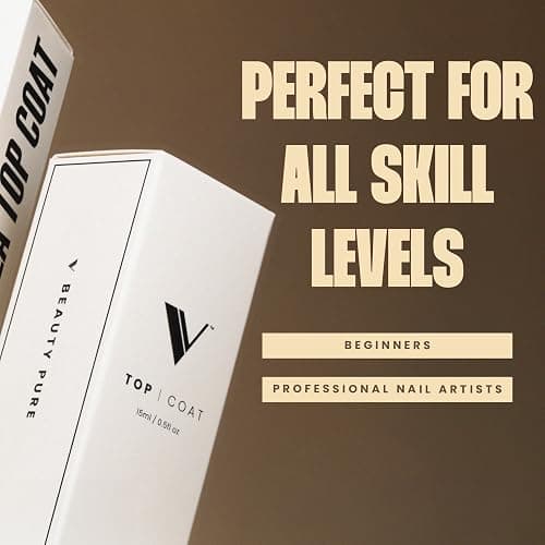 V Beauty Pure No Wipe Gel Top Coat - Long Lasting UV Top Coat Gel, 15ml | Gel Nail Polish, Scratch and Stain Resistant, Durable, Non Yellowing, No Sticky Layer, Glossy, For Manicure & Pedicure thumbnail 5