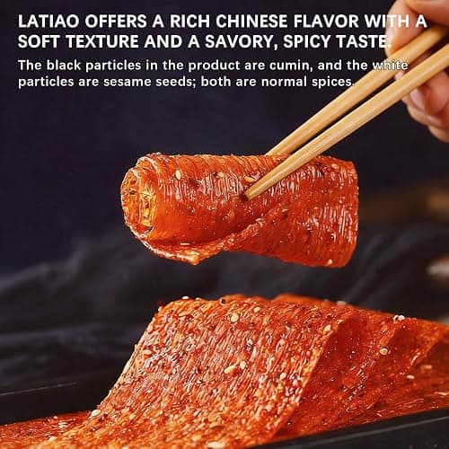 4 Pack Latiao Spicy Strips Chinese Snacks, Spicy Snacks Latio Spicy Strips 70g/2.46 Ounces per Pack, 4 Combinations Packed (Medium Spicy) thumbnail 4