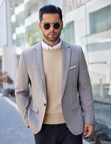 COOFANDY Men's Crew Neck Sweater Slim Fit Lightweight Sweatshirts Knitted Pullover for Casual Or Dressy Wear thumbnail 6