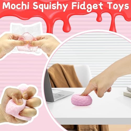 PICKONA 2Pcs Taba Squishy Strawberry, Taba Squishy, Soft Strawberry Sensory Toys, Stress Relief Squeeze Toy for Kids Adults, Toy Gift for Kids Adults (taba-strawberry-pink) - Taba-strawberry-pink thumbnail 5