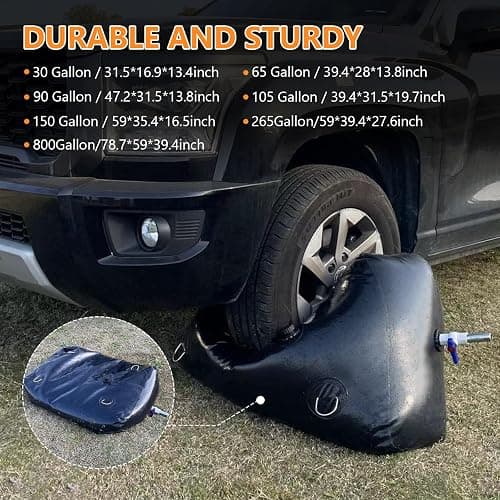 LOFTANK Water Tank, Water Storage Bladder, Portable Water Tank, Water Bladder Tank, Large Water Storage, Water Storage Containers for Camping, Garden, Emergency Water Storage Black thumbnail 3