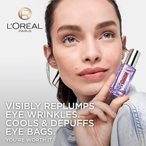 L'Oréal Paris Revitalift Hyaluronic Acid Eye Serum, 2.5% Hyaluronic Acid and Caffeine, Cooling triple bead applicator, Visibly Replumps, Brightens and De-Puffs Eyes, Validated by Dermatologists – 20ml thumbnail 5