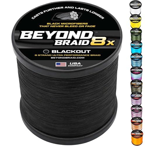 Beyond Braid Braided Fishing Line -Super Strong - Abrasion Resistant - No Stretch -Blue Camo, Moss Camo, White, Green, Pink, Blue, 4 Strand 8 Strand - Image 1