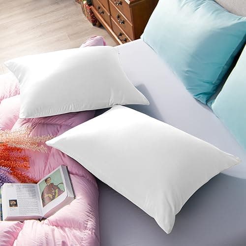 NTBAY Standard Satin Pillowcases, Set of 2, Zipper, Pure White | Smooth Silky Microfiber Satin Pillowcases with Hidden Zippers for Hair and Skin, 20 x 26 Inches, Pillow Inserts Not Included thumbnail 6