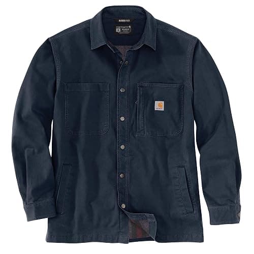Carhartt Mens Rugged Flex® Relaxed Fit Canvas Fleece-Lined Snap-Front Shirt Jac thumbnail 3