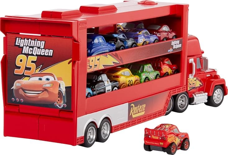 Mattel Disney and Pixar Cars Mini Mack Racers Hauler & 1 Toy Car, Transporter Truck Holds 18 Minis, Collectible Set - MACK thumbnail 5