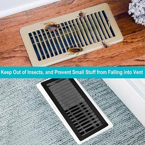 Magnetic Vent Covers for Home Floor 4Pack, Upgrated 4x10 Inch Strong Magnet PVC Floor Register Cover, Air Vent Screen Trap for Wall Ceiling Floor, AC Vent Mesh Screen Debris Hair Filters thumbnail 6