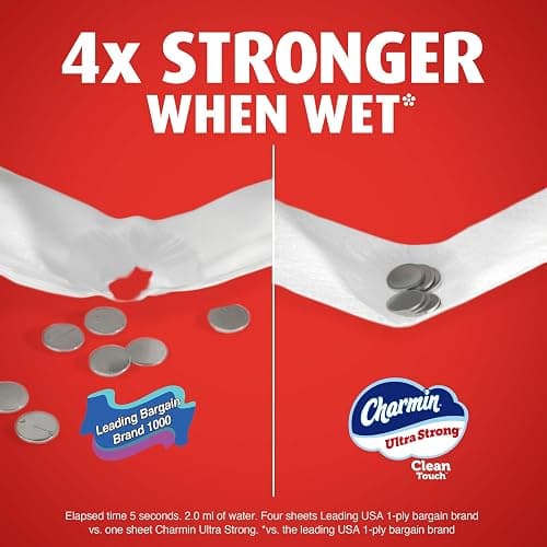 Charmin Ultra Strong Clean Touch Toilet Paper, 24 Family Mega Rolls = 120 Regular Rolls thumbnail 5
