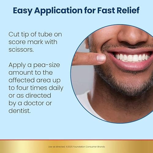 Anbesol Maximum Strength Gel - Instant Oral Pain Relief, for Toothaches, Gums, Braces, & Denture Pain, and Mouth Sores*, Canker Sore Treatment Inside Mouth, ADA Accepted, 0.33 oz thumbnail 4