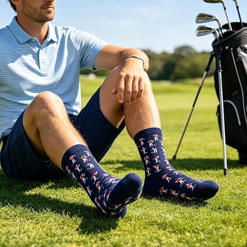 Funny Golf Socks,Christmas Golf Gifts for Men Dad,Stocking Stuffers for Men | Featuring funny Golfer Patterns Socks, Great for Any Golfer, Funny Gift for Dad, Golf Accessories for Men thumbnail 2