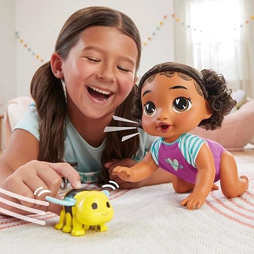 Baby Alive Crawl 'n Play Tilly Tinker Electronic Crawling Baby Doll Set, Black Hair, Kids Toys for Girls & Boys 3 Years & Up, 10.75 Inches thumbnail 2