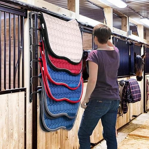 TOMESHA Saddle Pad Rack-Horse Blanket Holder,Extra-Long Rack Arms for Various Accessories,Heavy Duty 180 Degree Swing-Out Wall Mount,Six (6) Well-Spaced,Storage Rack Stand Wall Mount thumbnail 5