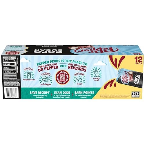 Dr Pepper Zero Sugar Creamy Coconut Soda, 12 fl oz cans, 12 Pack thumbnail 7