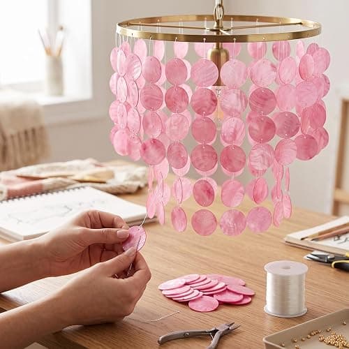 NewGtuizi 100pcs Capiz Shells Bulk, Natural Round Capiz Shells for Crafts, with Holes for Windchime, Lamp & Home Decor Style 1, Utilisation d'été thumbnail 2
