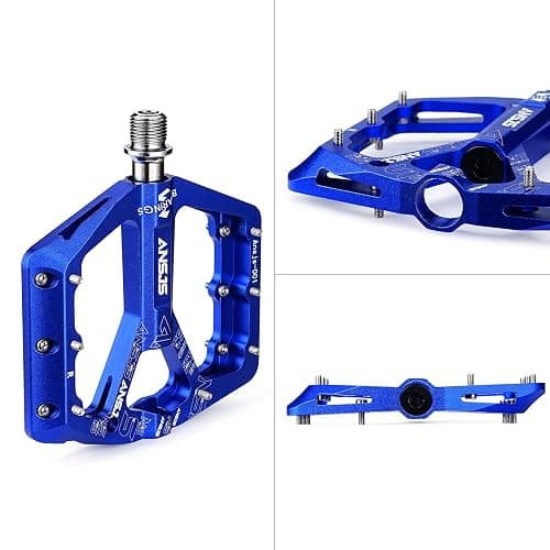 Mountain Bike Pedals,3 Bearings Bike Pedals Platform Bicycle Flat Pedals 9/16" Pedals Black MTB Pedals Metal Bike Pedals thumbnail 3
