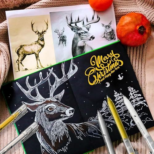 GETHPEN White Gel Pens, 1.0mm Extra Fine Point Gel Ink Pen Set – Opaque Archival Ink Pens for Black Paper Drawing, Bullet Journaling & Artists Drawing, 3 Pack thumbnail 7