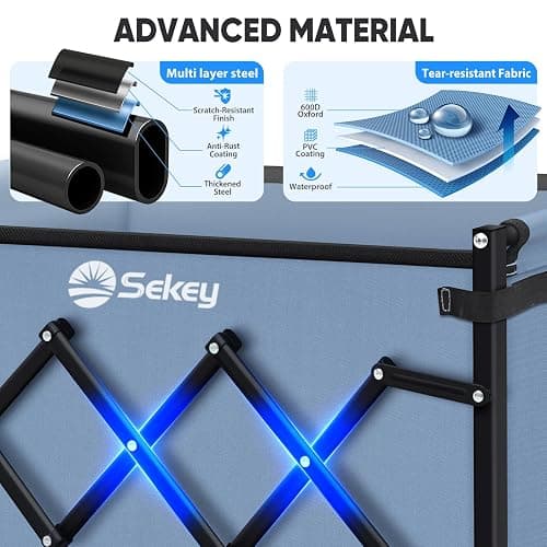 Sekey Wagon Cart with Wheels with 220LBS Capacity,Heavy Duty Wagon Carts Foldable,Lightweight Utility Portable Cart for Grocery, Shopping, Garden, Camping. Blue thumbnail 7