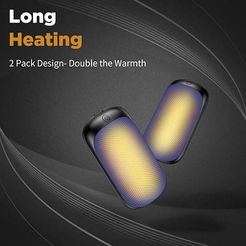 2 Pack Hand Warmers Rechargeable, Portable Electric Hand Warmers Reusable, USB 2 in 1 Handwarmers, Outdoor/Indoor/Warm Gifts for Men Women Kids thumbnail 4