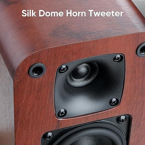 RIOWOIS Powered Bluetooth Bookshelf Speakers, 40W Record Player Speakers with 2.75 Inch Woofer, Stereo Speakers with Optical/AUX/TV-ARC Connection for Turntable, No Receiver or Amplifier Required. thumbnail 2