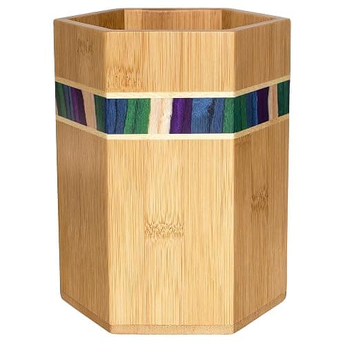 Totally Bamboo Baltique Mumbai Collection Kitchen Utensil Holder, Large Cooking Utensil Crock for Countertop - Image 1