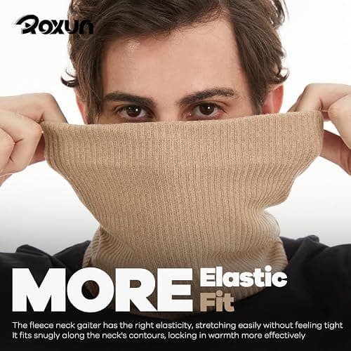 AMED   ROXUN Winter Neck Gaiter, Neck Warmer Cover Ski Gaiters for Men/Women Fleece Thick Elegant Stylish thumbnail 8