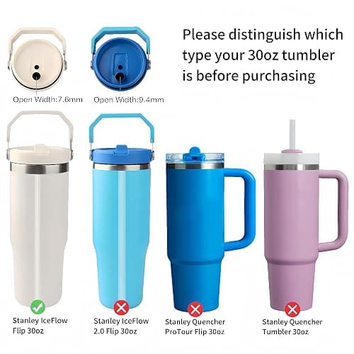 Bubrike Replacement Straws Compatible with Stanley IceFlow Flip Straw Tumbler 30 oz,64 oz-Accessories included 6 Straws,1 Cleaning Brush(Not For Stanley Ice Flow 2.0 Flip Tumbler 30 oz,64 oz) thumbnail 5
