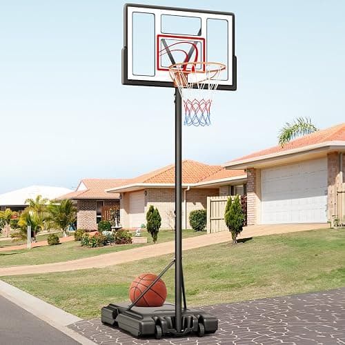 Yohood Basketball Hoop 4.43-10FT Adjustable, Portable Basketball Hoops & Goals for Kids/Teens/Adults w/44 PC Backboard, 18" Standard Basket Rim, All-Weather Stand for Outdoor thumbnail 7