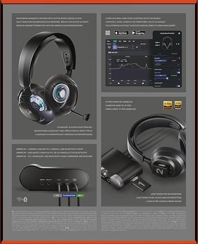 SteelSeries Arctis Nova Pro Omni - Cuffie wireless Hi-Res, 96kHz/24bit, ANC, Mic ClearCast Pro, Filtro antirumore IA, App mobile, Mix 2,4GHz + BT, OmniPlay PC+PlayStation+Xbox - Grafite thumbnail 17