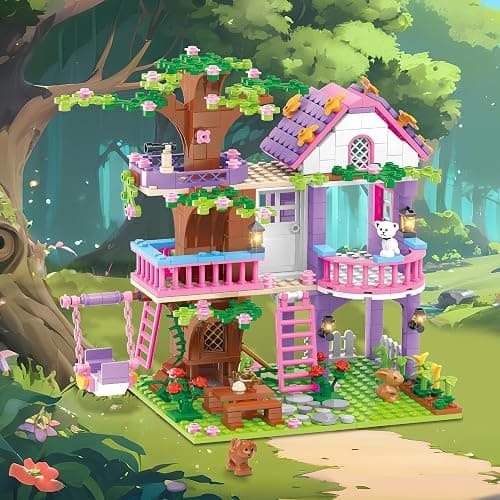 Cooldele Tree House Building Set Age 6+, 558PCS STEAM Forest TreeHouse Building Blocks Set with Animals, Birthday for Kids Girls Boys Ages 6 7 8 9 10 11 12+ thumbnail 6
