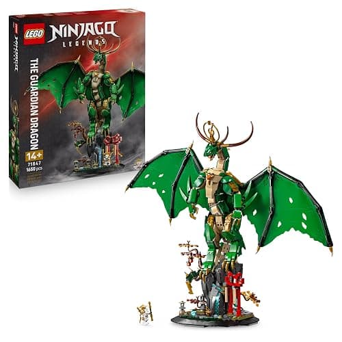 LEGO NINJAGO Wächterdrache Bauset - Mit Drachenfigur, Meister Wu Minifigur & Ständer – Bauspielset für Jungen ab 14 Jahren & Teenager 71847 - Image 1