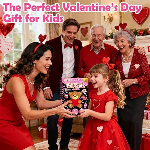 FUNNYB&G Foil Art Craft for Kids - Valentine's Day Crafts Gift 2026 Party Favors Classroom Gift Exchange Art Supplies Creative Birthday Travel Toys for Girls Boys 4 5 6 7 8 9 Years Old(Valentine's) thumbnail 7