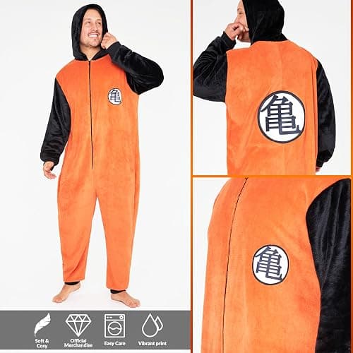 Dragon Ball Z One-Piece Pajamas for Men with Hood - Anime Gifts for Him thumbnail 5