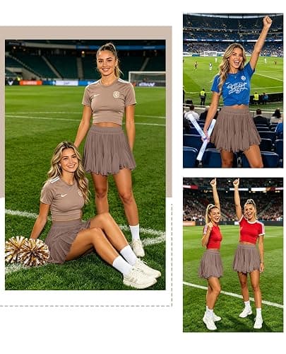Women's Flowy Shorts Casual Linen Boho Ruffle Mini Skirts Pleated High Waist Cute Butterfly Skorts with Pockets Summer Trendy thumbnail 5