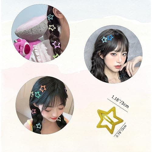 CYBAUG 60 Pcs Y2K Star Hair Clips for Girls – Cute Candy Color Hair Accessories, Star Barrettes for Everyday Wear and Parties thumbnail 2