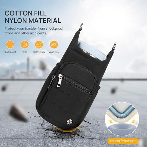 Telena Water Bottle Holder with Strap RFID Crossbody Bags for Women for Walking, Hiking, Cycling thumbnail 8