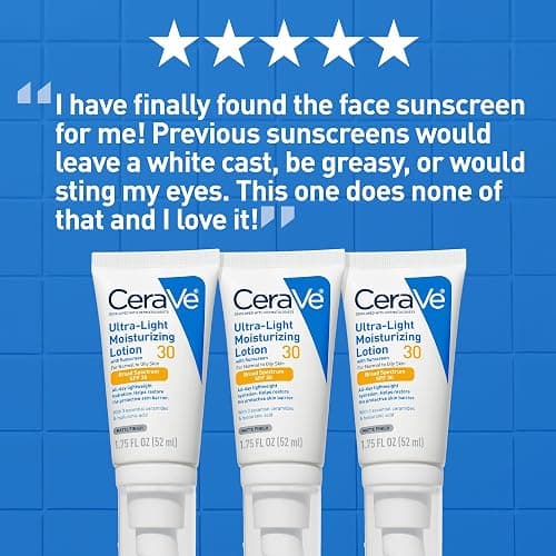 CeraVe Ultra-Light Moisturizing Lotion With SPF 30, Daily Face Moisturizer with SPF, Formulated with Hyaluronic Acid & Ceramides, Broad Spectrum SPF, Oil Free, Matte Finish, 1.7 Ounce thumbnail 5