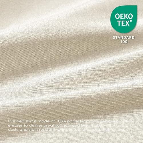 FreshCulture King Bed Skirt, Dust Ruffle for King Size Bed, Easy Fit with 22-Inch Tailored Drop, Elastic Wrap Around Bed Skirt King Size, Hotel Quality Bed Skirts for Adjustable Bed (Cream) thumbnail 6