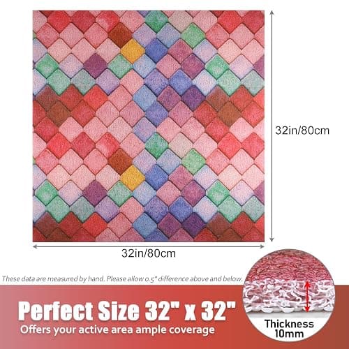 Shower Mat Bathtub Mat Non-Slip - 32x32 Inch, Soft Comfort Bath Mat with Drainage Holes, PVC Loofah Massage Bathmat for Shower, Tub, Bathroom, Wet Areas, Quick Drying thumbnail 2
