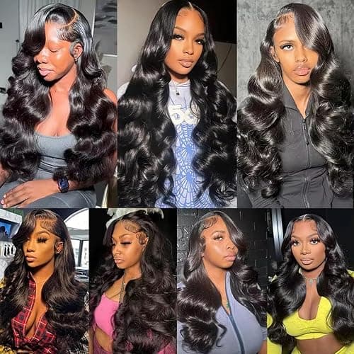 HANGFIRST 30 Inch 13x6 Body Wave Lace Front Wigs Human Hair Pre Plucked 180% Density HD Transparent Lace Frontal wig For Women Body Wave Wigs With Baby Hair thumbnail 6